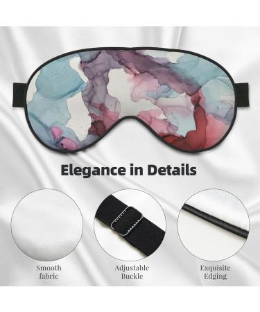 Abstract Marble Print Light Blocking Eye Mask - Soft Adjustable Sleep & Travel Eye Cover in Black - Buy Online on GoSupps.com
