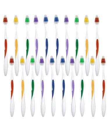 DecorRack 30 Toothbrushes Affordable Bulk Pack Disposable Manual Tooth Brush for Travel, Hotel, Guest, Camping, Good for Single Use, Detailing, Cleaning, BPA Free- Plastic (Not Individually Wrapped)