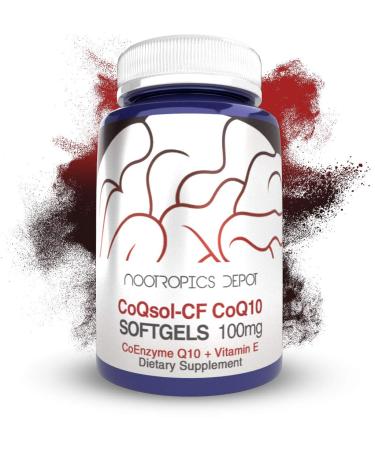 Nootropics Depot CoQ10 Capsules | CoQsol-CF CoEnzyme Q10 Softgels | 100mg | 120 Count | Supports Cardiovascular Health Brain Wellness and Cellular Function 1 Count (Pack of 120)