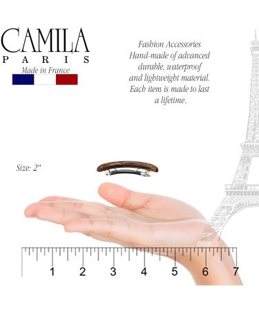 Camila Paris CP3327 French Hair Barrette Clip Set - Small Gold Clips for Girls and Women - Strong Hold Grip - No Slip Rubberized Automatic Clasp - Stylish Hair Accessories - 2 Inch - Pack of 2 - Buy Online on GoSupps.com
