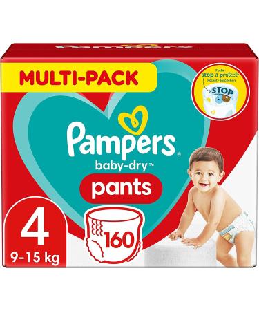 Pampers Diapers Pants Size 4 (9-15kg) Baby-Dry Old Version Size 4 (160 Pieces) OLD
