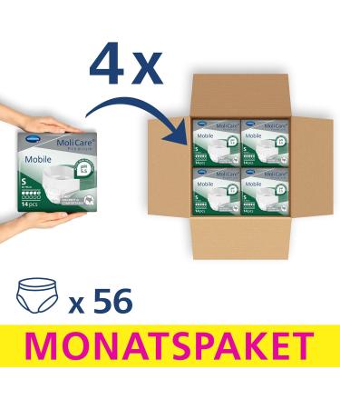 Molicare Premium Mobile Disposable Pants for Incontinence Discreet Use for Men & Women Size S (60-90 cm) Pack of 56 5 Drops Rated - Buy Online on GoSupps.com