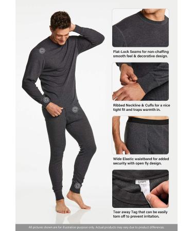 CQR Men's Thermal Underwear Pants - Midweight Waffle Knit Long Johns for Winter Cold Weather - 2 Pack with Fly, Light Grey/Natural, X-Large - Buy Online on GoSupps.com