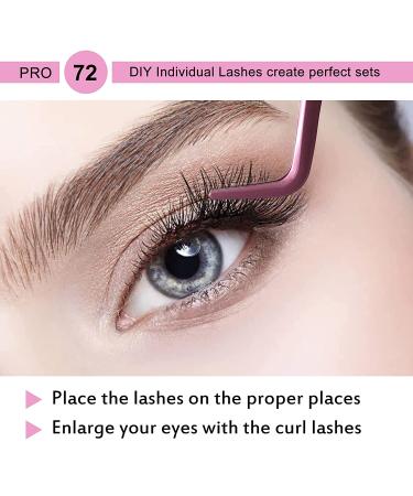 Cluster Lashes 72 Pcs Individual Lashes Mixed Tray 8-16mm | DIY Eyelash Extensions for Natural Look | Super Thin Band, Reusable & Comfortable - Buy Online on GoSupps.com