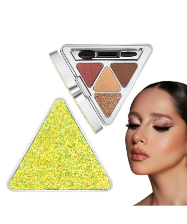 Eye Shadow Palette Makeup - 4 Colors Blendable Bright Makeup Palette Professional Eye Shades Cosmetics - Waterproof Pigment Eye Shadow Pallete Glitter Makeup Palette Colorful Eyeshadow Littryee F402#Orange