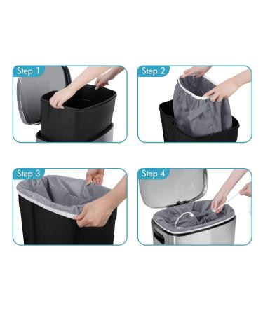 Teamoy 2 Pack Pail Liner for Cloth Diapers - Reusable Diaper Pail Bag with Elastic Band and Drawstring - Fits 13.2 Gallon Trash Can and Diaper Pails - Owls Gray - Buy Online on GoSupps.com