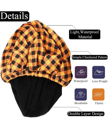 Kaiersi Large Waterproof Shower Cap for Men - Reusable & Adjustable - Ideal for Braids, Locs, and Dreadlocks - 2 Plaid Colors - Buy Online on GoSupps.com