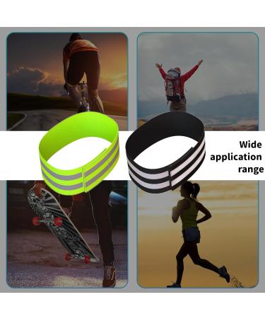 Simsky Reflective Ligaments - 4-Piece Elastic Reflector Strap Set with Velcro Fastener | Ideal for Jogging Biking Hiking & Motorcycling (Green & Black) - Buy Online on GoSupps.com