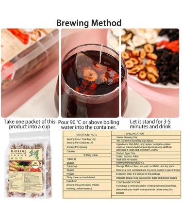 XKrmp Ginseng Five Treasure Tea Traditional Chinese Herbal Tea Bags Natural Blend with Mulberry & Goji Berry CaffeineFree Herbal Tea for Daily Relaxation 50 Bsgs - Buy Online on GoSupps.com