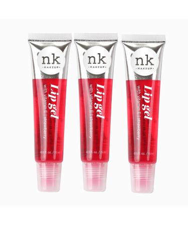 NICKA K NEW YORK Set of 3 NK Hydrating Lip Gel Vitamin E (Strawberry)