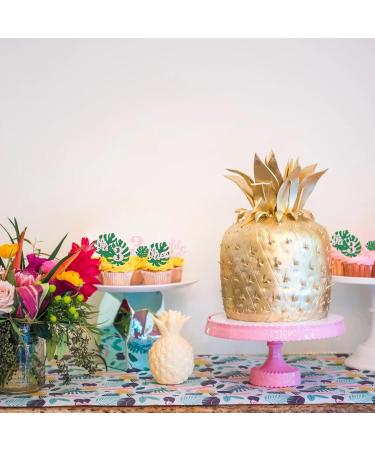 Safari Wild Three Cupcake Topper 3rd Birthday Party Decoration For Girl Jungle Glitter Tropical Leaf Food Picks Pink 3 - Buy Online on GoSupps.com