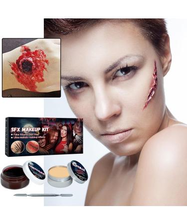  G n rique Halloween Makeup - 2 In 1 Washable Body Paint Kit Includes Fake Blood Gel And Scar Realistic Effect For Nose Eyebrow Detailing Game Game - Buy Online on GoSupps.com