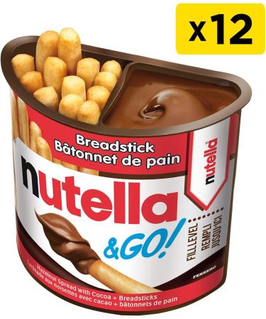 NUTELLA & GO! Snack Packs Chocolate Hazelnut Spread with Breadsticks Perfect Bulk Snacks for Kids 52 Grams Pack of 12 Nutella & GO! 12 Pack - Buy Online on GoSupps.com