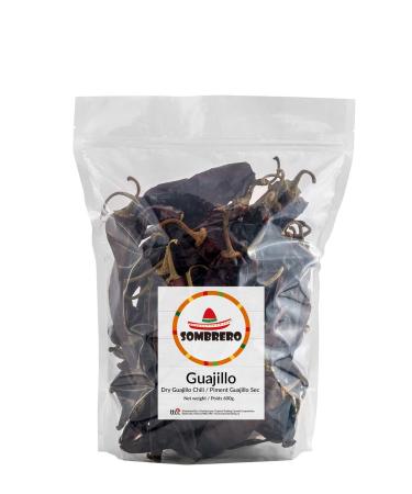 Dried Guajillo Chile Peppers by Sombrero 600 gr. Medium Heat and Earthy Taste Great for Tacos al Pastor Chilaquiles and Salsas! 600 g (Pack of 1)