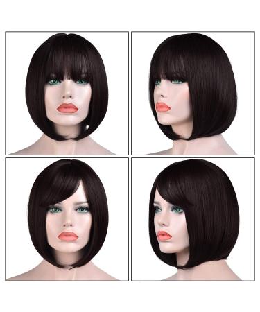Buy Sofeiyan 11-Inch Short Straight Bob Wig with Pony Synthetic Daily & Party Hair Wig for Black Women in Dark Brown Dark Auburn & Dark Chestnut Brown - Buy Online on GoSupps.com