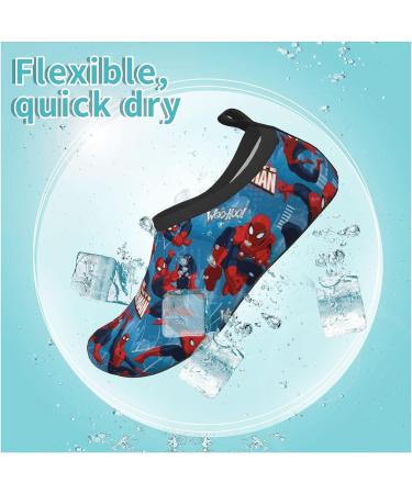 HUHUSW Superheros Kids Water Shoes - Lightweight Non-Slip Aquatic Socks for Boys Girls 11-12 Blue - Buy Online on GoSupps.com