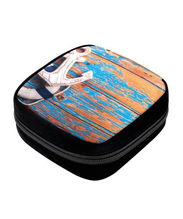 GIAPB Period Bag Sanitary Napkin Storage Bag Pad Holder for Period Makeup Pouch Vintage Anchor and Deck Color3632