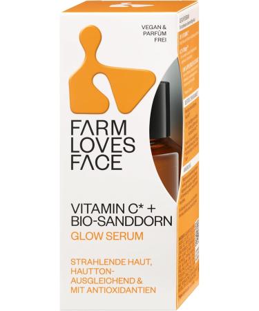Farm Loves Face Vitamin C + Organic Sea Buckthorn Glow Face Serum Clear Smoothing Brightening Color Correcting Translucent Vegan Oil-Free Fragrance-Free Alcohol-Free  - Buy Online on GoSupps.com