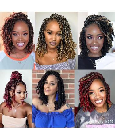 ZRQ Short 8 Packs Pre-twisted Bob Passion Twist Crochet Hair 12 Ombre Copper Red T350# - 12 Roots/Pack Synthetic Braids - Buy Online on GoSupps.com