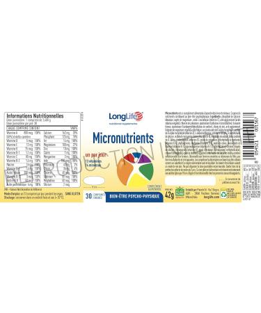 LongLife Micronutrients 30 tabs | Multivitamins & Minerals | Psychophysical Wellness Women & Men | Immune Function | Energy & Vitality | Gluten Free - Buy Online on GoSupps.com
