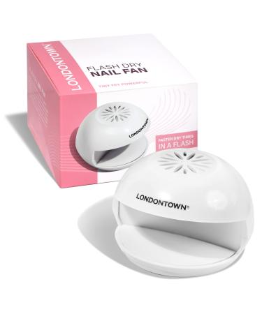 LONDONTOWN Flash Dry Mini Nail Fan Dryer for Regular Nail Polish Lacquers for Hands Feet Portable Fan Cool Air Blower for Manicures Pedicures for Quick Drying Battery-Powered