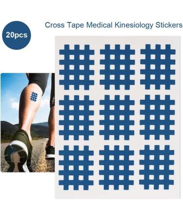 Cruciate Ligament Kinesiology Stickers - 20 Piece Set for Sports Therapy Acupuncture & Pain Relief - Dark Blue - Buy Online on GoSupps.com