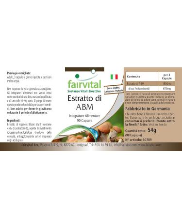 Fairvital | ABM 500mg - Agaricus Blazei Extract - VEGAN - 90 capsules - 45% polysaccharides - Buy Online on GoSupps.com
