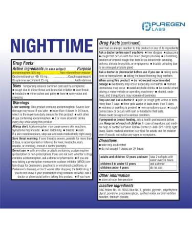 Puregen Labs Daytime and Nighttime Combo Pack Cold and Flu Relief Medicine | Powerful Multi-Symptom Daytime and Nighttime Relief for Headache Fever Sore Throat Cough Congestion and Aches - Buy Online on GoSupps.com