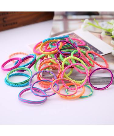 100 Pack Elastic Hair Bobbles - Multi-Coloured Hair Ties for Girls | Durable & Stylish Hair Accessories - Buy Online on GoSupps.com