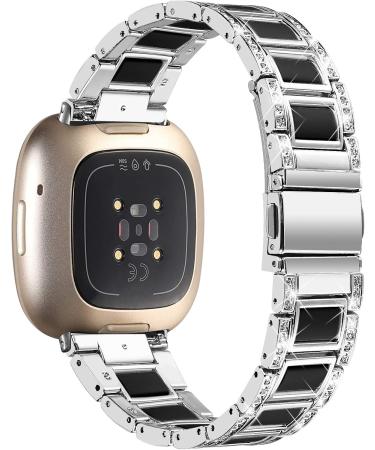 Bryce Bracelet for Fitbit Sense 2 & Versa 4 | Stainless Steel-Strass Resin Replacement Bands - Buy Online on GoSupps.com