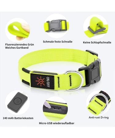 KOSKILL Waterproof LED Dog Collar - Adjustable Luminous Halison for Medium to Large Dogs | Super Bright Green - Buy Online on GoSupps.com