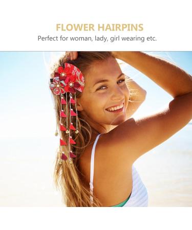 FRCOLOR Japanese Hair Clip Kimono Red Japanese Hair Accessories Japanese Tassel Hairpin Hairpin Japanese Tassels Hair Barrettes Vintage Tassels Hairpin Tassels Kimono Geisha Hair Accessories - Buy Online on GoSupps.com