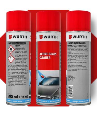 Wurth Active Glass Cleaner 500ml Spray Foam | Cleans Glass Mirrors Painted Parts Rubbers Plastics and more - Buy Online on GoSupps.com