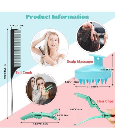 Detangling Brush Set for Curly Hair with Scalp Massager and Rat Tail Comb - Includes 5 Hair Clips - for Women, Men, Kids - Wavy, Natural, Thick, Thin, Wet Hair - Nylon Bristles - Styling Brush - Buy Online on GoSupps.com