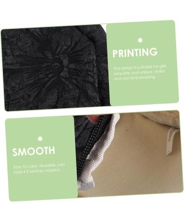 Healeved 12pcs Sanitary Napkin Storage Bag Storage Bag Zipper Period Pouch Large Wallets for Women Extra Capacity Napkin Storage Bags Portable Girl Carry Grocery Bag Cotton Linen Blackx12pcs 11x11x3cmx12pcs - Buy Online on GoSupps.com