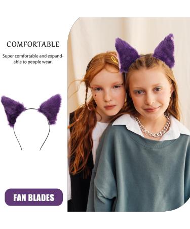 Healeved Faux Fur Cat Ears Headband - Purpless Halloween Headband for Women Soft Fabric Plush Fox Ears Headband for Halloween Thanksgiving Party Cosplay - Buy Online on GoSupps.com