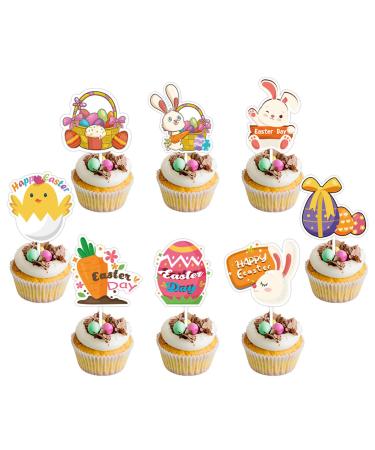 Easter Cake Decor Set 12Pieces Of Charm Rabbit Gnomes Easter Cupcake Toppers Cupcake Pick Festive Dessert Toppers Easter Themed Cake Embellishments