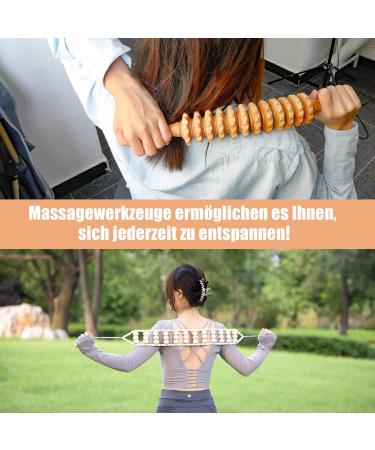 Beeryfun Maderotherapy Set - 2-Piece Wood Massage Device & Roller for Cellulite Relief - Natural Pain Relief for Neck Legs and Back - Buy Online on GoSupps.com