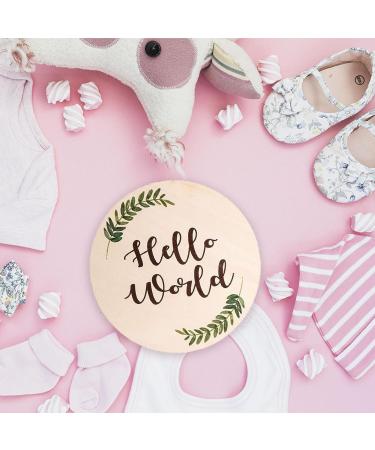 Baby Announcement Sign for Newborn 5.9" Double-Sided Hello World Newborn Name Sign for Hospital Birth Announcement The Perfect Round Wooden Welcome Baby Sign for New Baby Boy Girl Gifts - Buy Online on GoSupps.com