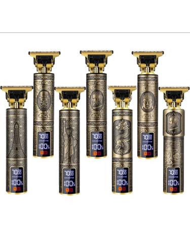 Vintage Beard & Hair Trimmer Set | LCD Display 4 Guide Combs Gold/Black - International Shipping Available - Buy Online on GoSupps.com
