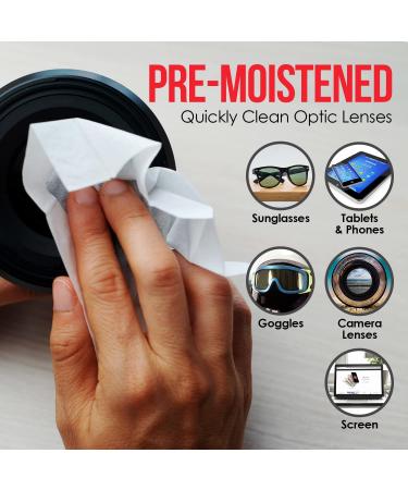 HEALQU Eyeglass Lens Wipes - 250 Pack, Pre-Moistened Anti-Fog Cleaning Cloth for Eyeglasses, Tablets, Cameras, Screens, Keyboards - Buy Online on GoSupps.com