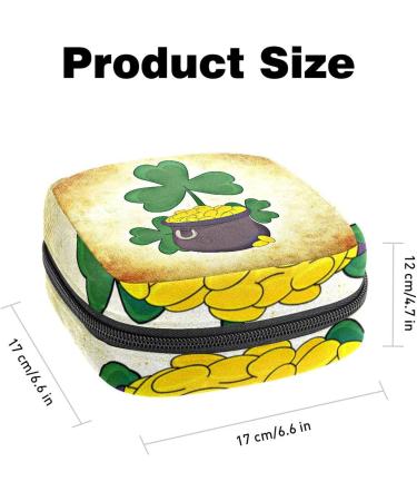 Menstrual Bag with Zipper for Women & Girls - Irish St. Patrick's Day Clover Design | Eco-Friendly & Stylish Travel Storage - Buy Online on GoSupps.com