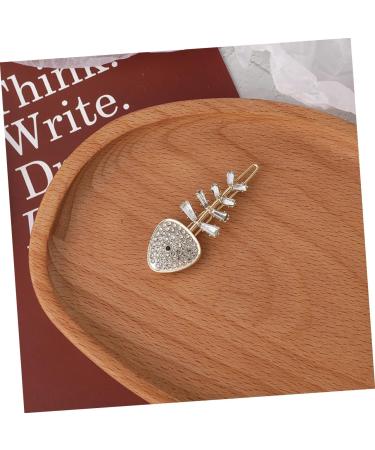minkissy Fishbone Hairpin Rhinestone Hair Clip Metal Hair Barrettes Hair Accessory for Girls Hair Accessories Girls Hair Accessory Girls Hairpin Alloy Fashion Duckbill Clip Miss Golden - Buy Online on GoSupps.com