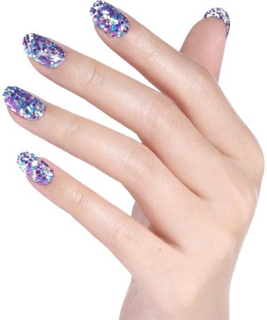 Bluesky Platinum Jubilee Glitter Gel Polish - Purple Blue Silver - Long Lasting Chip Resistant 10ml - Buy Online on GoSupps.com