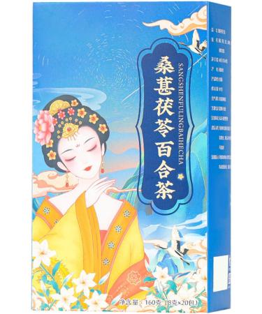 Poria Lily Tea 160g Poria Lily Herbal Combination Tea Bag Portable Dates Rock Sugar Edible Roses Tea Bag for Office Home - Buy Online on GoSupps.com