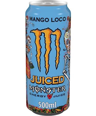Monster Energy Mango Loco 48 Count Caffeinated Energy Drink with Tropical Fruit Flavour of Mango Guava and Pineapple 500ml + Polpa Italian Gourmet 400g - Buy Online on GoSupps.com
