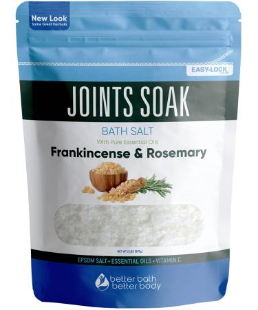 Joints Soak Bath Salt 32 Ounces Epsom Salt with Natural Rosemary  Frankincense and Peppermint Essential Oils Plus Vitamin C in BPA Free Pouch with Easy Press-Lock Seal 2 Pound (Pack of 1)