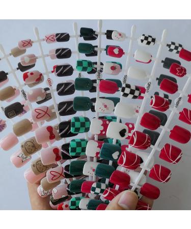 LoveOurHome 288pc Kids Short Press on Nails - Cute Butterfly Heart Animal Flower Design - Buy Online on GoSupps.com
