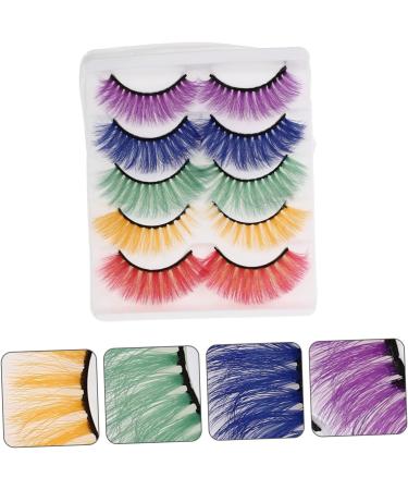minkissy 10 Pairs Fake Eyelashes Colorful Eyelashes Halloween Eyelashes Fluffy Faux Eyelashes Rainbow Lashes Colored Lashes White Outfit Dense Eyelashes Imitation Bulk 3d Extend - Buy Online on GoSupps.com