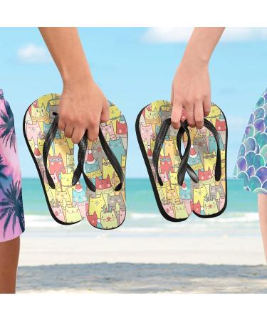 Mnsruu Christmas Cat Flip-Flops for Home & Travel | X-Large Multi-Colored | Unisex Spa & Hotel Slippers - Buy Online on GoSupps.com